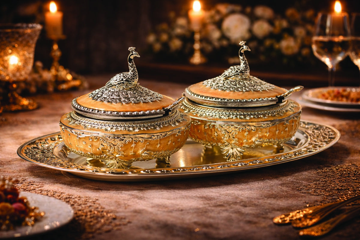 2 PCS ROUND JAR WITH TRAY