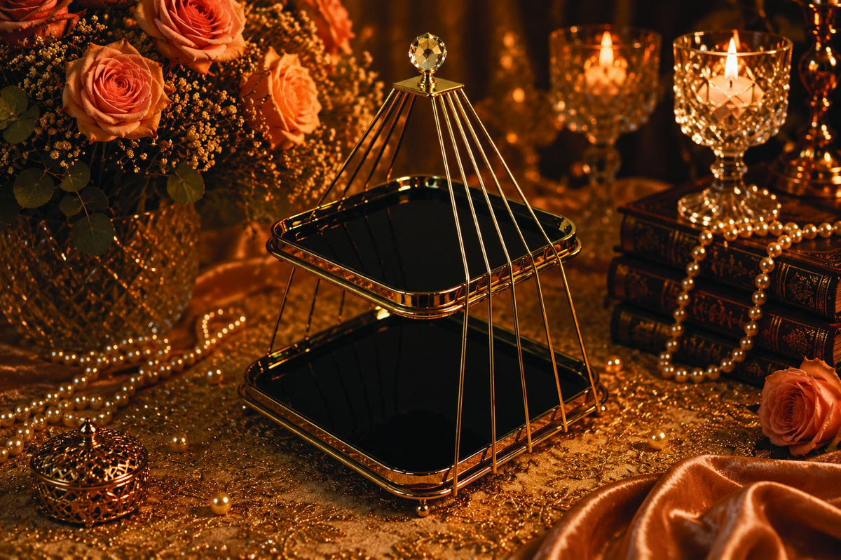 2 TIER DESSERT STAND