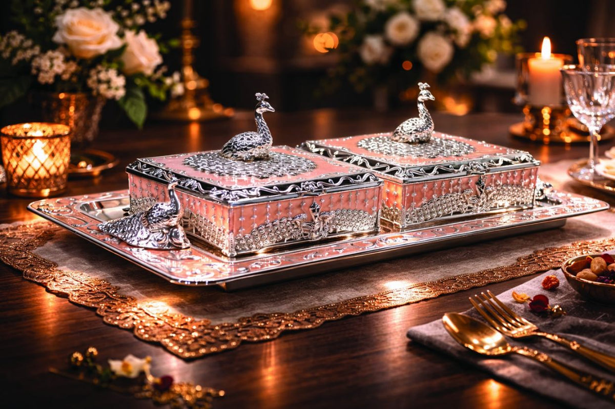 2 PCS SQUARE JAR WITH TRAY