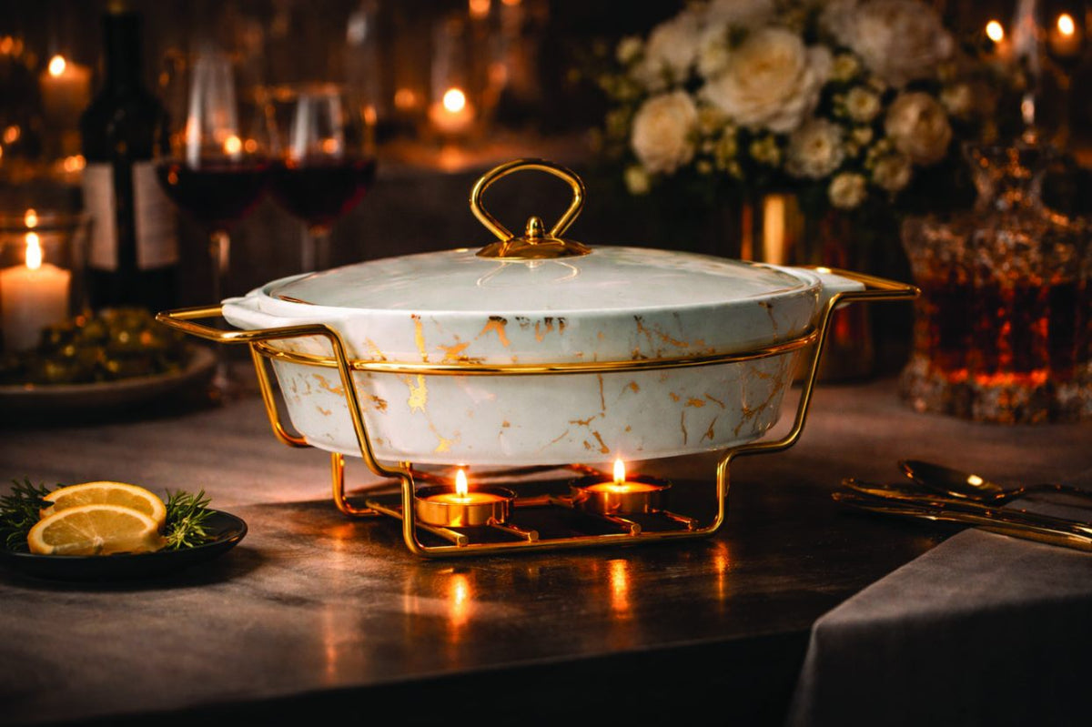 Green Bean 1 Pcs Casseroles with Candle Stand