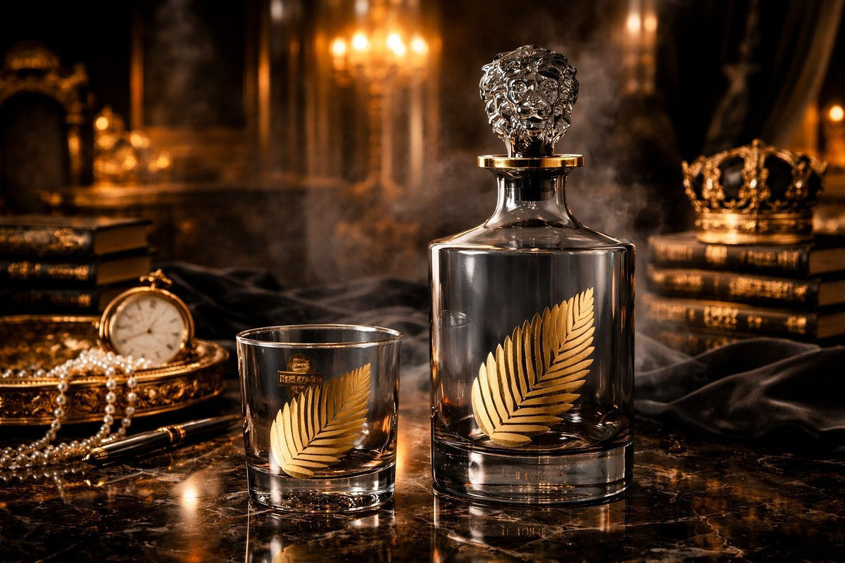1 DECANTHER + 6 GLASS - MASSENA-LEAF-2