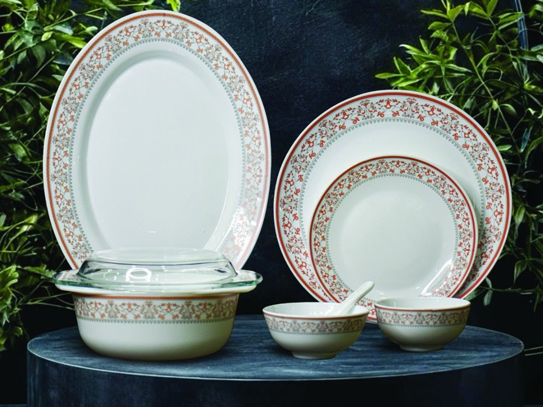 35 Pcs Marvel Opalware Dinner set - HL-88090-Dewberry