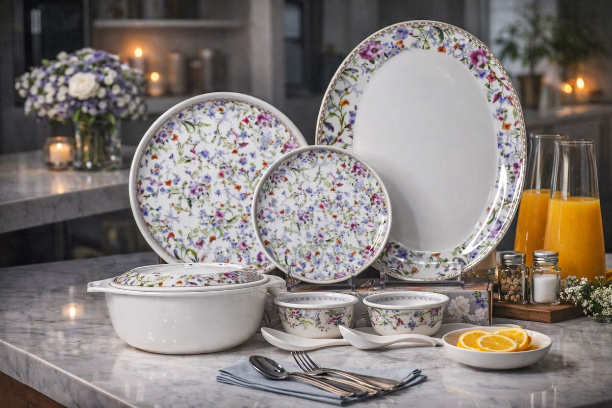 38 Pcs Dinner Florence Set - Flower Bed