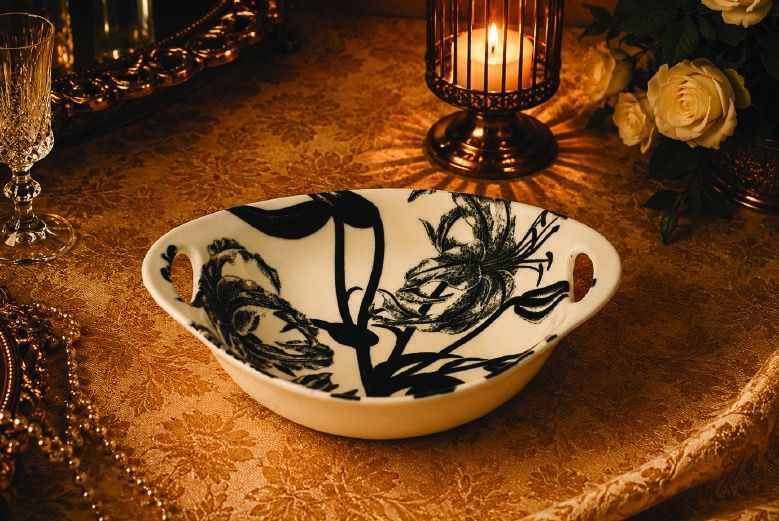 9” ROUND BOWL-HL-2419 BLACK LILY